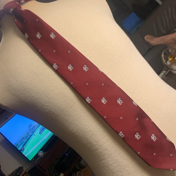 VINTAGE UNICORNS CREST HERALDIC ROYALTY EMBROIDERED NECKTIE - Picture 4 of 12